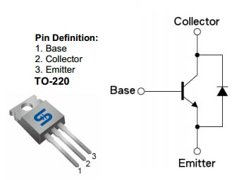 TSC128DCZ, Высоковольтный NPN транзистор с диодом